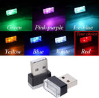 4Pcs Red USB Car Interior Atmosphere Lamps, Universal Mini Led USB Lights for Car Decoration, Lighting