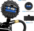 50026R Digital Tire Inflator Pressure Gauge,250 PSI Air Chuck and Compressor Accessories Heavy Duty with Rubber Hose Quick Connect Coupler for 0.1 Display Resolution