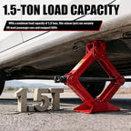 1.5 Ton Car Scissor Jack,3.93"-13.18" Adjustable Low Profile Car Jack with Handle & Reinforced Screw,Heavy Duty Scissor Jacks for Cars as Emergency Repair Tool for Tire Change