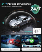 4K Dash Cam Front and Rear, 170° Ultra Wide 4K+2K Dashcam with ADAS, Night Vision, 24/7 Parking Mode, IMX415 STARVIS Sensor, WDR, 5.8GHz WiFi, Built-in GPS, Loop Recording (No SD Card)