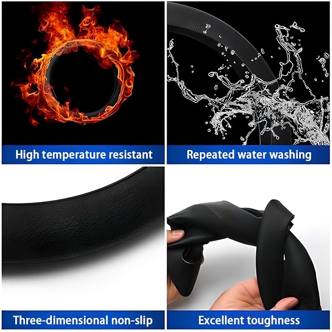 Car Silicone Steering Wheel Cover, Soft Anti-Slip Auto Steering Wheel Protector Fit 14 Inch, Universal Vehicle Interior Accessories for Cars, SUVs, Trucks, and Vans (Orange)