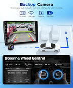 8 Core 6G+128G Android 15 Car Stereo Radio for Ford Escape Kuga Mazda Tribute 2007-2012 Wireless Carplay/Android Auto 9'' HD IPS Sereen with 5.0 Bluetooth WiFi GPS SWC FM/RDS Radio Backup Camera