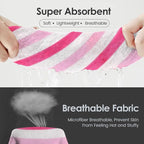 Microfiber Bath Towels Set of 4, Large Bathroom Towel for Adult, 30" x 60", Soft, Super Absorbent & Fast Drying, Use for Shower, Sauna, Sport, Fitness, Yoga, Cabana Stripe Pink