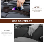 2PCS Car Seat Gap Filler Organizer, Multifunctional Vehicle Seat Side Gap Filler with Organizer & Cup Holder, Automotive Seats Crevice Stopper Gaps Plug, Universal Car Accessories (Brown)