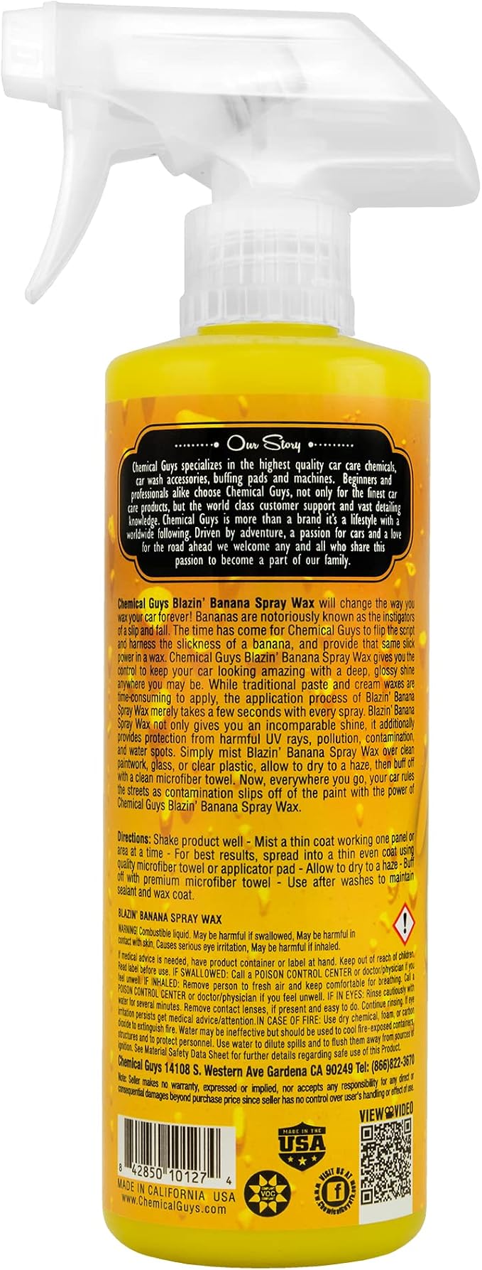 Spray Wax Blazin' Banana - Carnauba Car Wax Spray for High Gloss Shine and Protection, Safe for Cars, Trucks, SUVs, RVs, and More - 16 oz