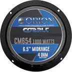 ORION Cobalt CM654 High Efficiency 6.5" Mid-Range Bullet Loudspeakers, 1000W Max Power, 250W RMS, 4 Ohm, 1.5" Voice Coil - Pro Car Audio Stereo, Midrange Speakers (Pair)