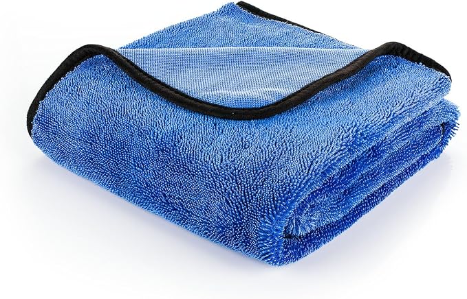 Slim Dryer Towel - Ultra-Absorbent Korean Microfiber, Suede Edge, 25"x35" Royal Blue