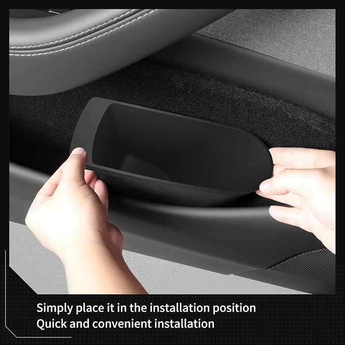 2PCS Front Door Side Pocket Box for Tesla Model Y Juniper 2025+ | 2026 Juniper Accessories, Standard/Premium/Performance, Front Door Storage Oragnizer, TPE, Black