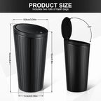Car Trash Can with Lid, Leakproof Mini Garbage Bin for Car Cup Holder, Small Trash Can for Vehicle, Home & Office - Includes 30 Bags, Easy Clean (Black)