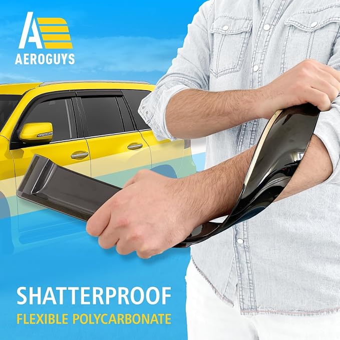 Extra Durable Window Deflectors Tape-On Window Visors Rain Guards Fit for GX 2010-2023, Sun Visors, Wind Vent for Shades, Exterior Car Accessories - 4 pcs. AG0928