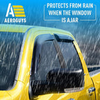 Extra Durable Window Deflectors Tape-On Window Visors Rain Guards Fit for Dodge Ram 1500 2009-2018 Crew Cab, Sun Visors, Wind Vent for Shades, Exterior Car Accessories - 4pcs. AG0028