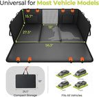 Back Seat Extender for Dogs, Hard Bottom Dog Car Seat Cover, Upgraded Waterproof PU Leather, Easy to Clean, Anti-Scratch & Durable Hammock for Full Size Trucks, Holds 400lbs