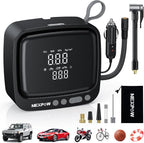 Tire Inflator Portable Air Compressor, 150PSI 12V DC Air Pump with Dual Digital Pressure Gauge & Auto Shut-Off, Air Compressor Portable with LED Light for Car, Motorcycle, Bicycle, Ball, Gray