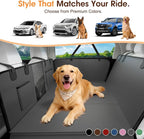 XL Hard Bottom Dog Car Seat Cover for Back Seat, 58"x69" Waterproof PU Leather Hammock with Side Flaps, Non-Slip Protector for Full-Size Trucks & SUVs, Supports Up to 450 lbs – Gray