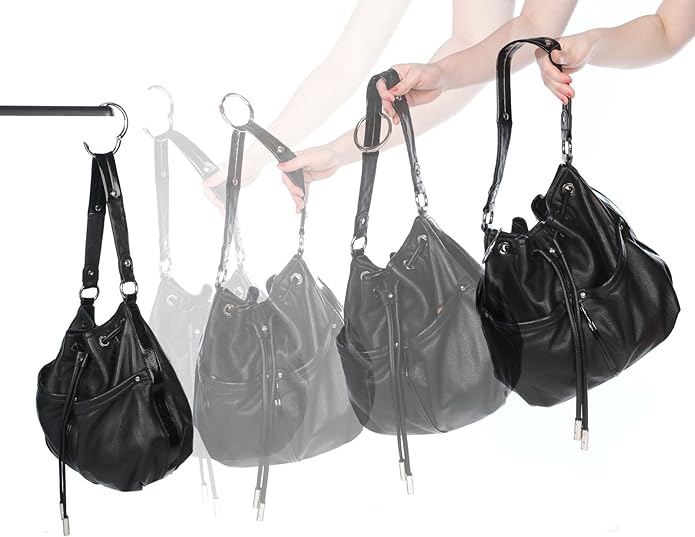 Bag Hanger Collection, The Ring that Opens into a Hook, Auto Closes | Holds 15 kg, Needs only 10mm to Hang a Hand Bag, Easy to Use with One Hand, The Instant Bag Hanger, 3 yr Warranty