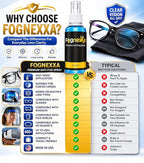 2fl Oz Fognexxa Premium Anti Fog Spray for Glasses, Goggles, VR Headsets & Face Shields, 24 Hour Fog Protection, Safe for Coated Lenses, 400+ Applications, Made in USA