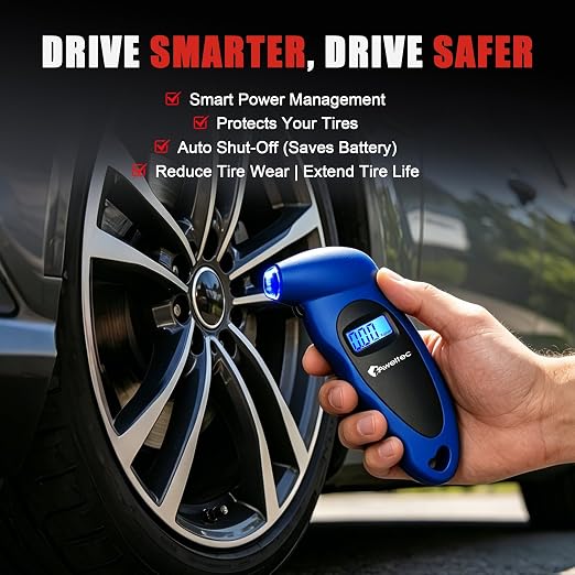 Digital Tire Pressure Gauge,Accurate Cars Air Gauge 150 PSI,Blue | 0-150PSI Calibrated,Accurate in 0.1 Increments,4 Measurement Units,Backlight LCD&Nozzle Light,for Everyday Vehicles
