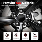 4 Pack Car Wheel Center Hub Cap Kit with 22 Lug Nut Covers, 2.2 In (56mm) Wheel Rim Covers Center Hubcaps for Model 3 / Y, Glossy Black Gray & Silver Exterior Decoration Accessories for Tesla