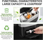 Car Trash Can with Lid, Waterproof Push-Open Garbage Box with 30 Trash Bags, Portable Hanging Door Side Storage Bucket, Large Capacity Organizer for Most Cars Trucks Vans (Silver)
