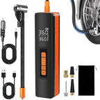 Tire Inflator Portable Air Compressor, 5X Faster 150 PSI Portable Tire Inflator for Car, Built-in Magnetic Storage, Auto Shut-Off Cordless Air Pump, LED Light for Cars, Motor, Bikes