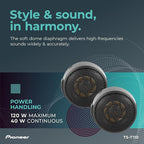 TS-T110 7/8” Tweeters (Pair) – 120W Max, Crisp High-Frequency Detail, Easy Add-On for Clarity