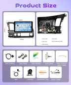 4G 128G Android Car Stereo for Honda Civic 2006-2011, Wireless CarPlay & Android Auto, 5GHz WiFi GPS, 10.1'' Touchscreen, Bluetooth/FM/RDS, EQ, SWC + AHD Backup Camera