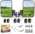 Golf Cart Mirror No Drilling Side Mirrors Universal for Yamaha, Club Car, EZGO, Folding Side Rear View Mirrors Adjustable 180 Degree HD Glass