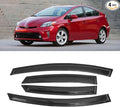 Window Visor for Toyota Prius 2010-2015, Out-Channel Rain Guards Shields Vent Deflector Shade Wind Dark Smoke 2011 2012 2013 2014, Tape-On Outside-Mount, 4PCS