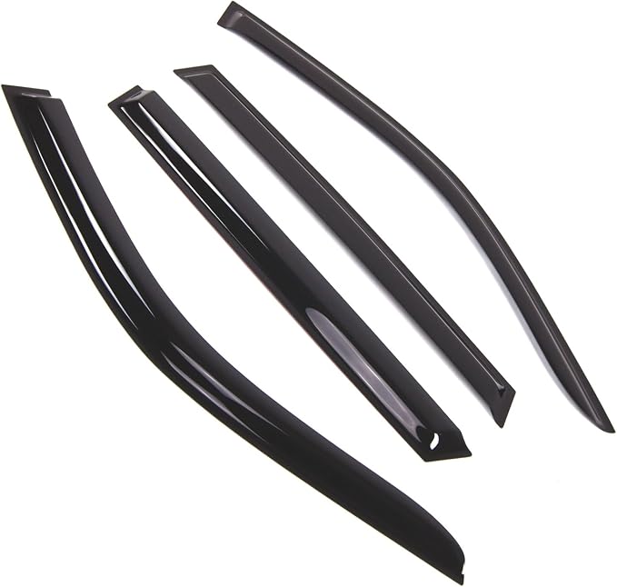 WD2-782B Dark Smoke 4 Pcs Set Window Visor (Outside Mount) Deflector Rain Guard Compatible with 2017-2018 BMW X5