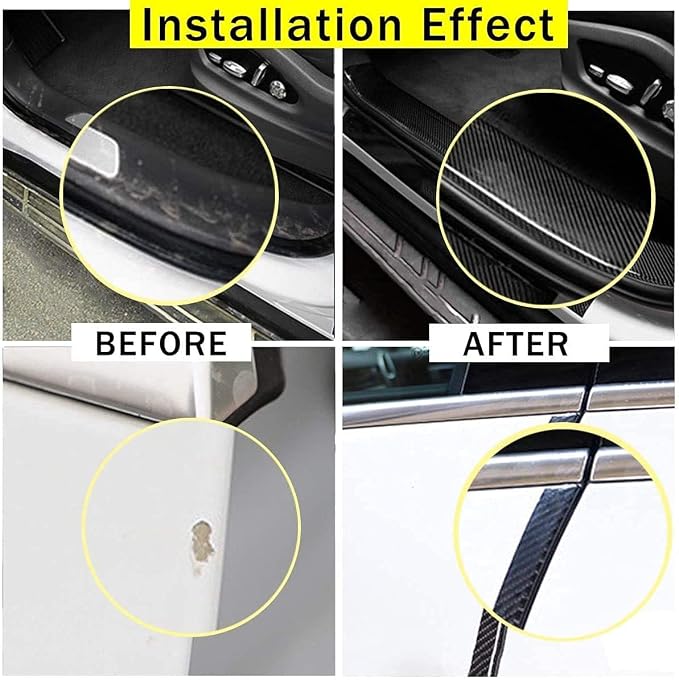 Rear Bumper Protector Guard Scratch Cover Protector Paint Threshold Guard,Front Rear Door Entry Sill Guard Scuff Plate Car Door Entry Guards for Most Cars,2.7in9.8ft(7cm3m) Black