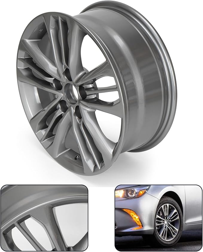 New 17x7" 17 Inch Premium Aluminum Alloy Wheel Rim Fits for 2015 2016 2017 Toyota Camry, OEM Design, Alloy Replacement Wheel, Direct Fit, Super Duty Car Rims Replacement, OE Stock Specs