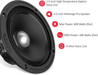 MS65-4P 6.5-Inch Midrange Pro Audio Car Speakers, 600 Watts Max Pair 4Ohm, 1.5-Inch High Temperature Kapton Voice Coil, Premium Quality Audio Door Speakers