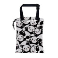 Car Garbage Bag Cute Black Panda Drawstring Car Trash Bag Hanging for Back Seat with Adjustable Buckle Canvas Vehicle Trash Can Easy-to-Install