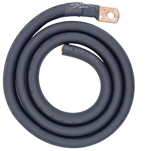 Sky High Oversized 1/0 Gauge AWG Big 3 Upgrade Blue/Black Electrical Wiring Kit