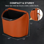 Car Trash Can with Removable Leakproof Liner – Clip On Trash Bin for Seat Back, Door Pocket & Headrest – Sturdy PU Leather Garbage Can Organizer for Luxury Cars, SUV, Truck & Sedan