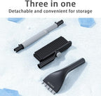 Mandark Car Windshield Snow Brush and Ice Scraper, Detachable Extendable Vehicle Snow Removal Tool with Ergonomic Foam Grip, Auto Window Scraper Accessories, Universal for SUV, Truck, RV (White)
