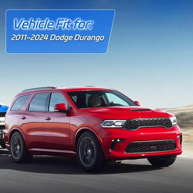 4pcs in Channel Window Visor Fit for 2011-2024 2025 2026 Dodge Durango, Smoke Tinted Side Window Deflectors, Durable Rain Guards, Vent Shades Visors Shield