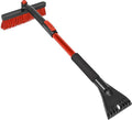 Motor Trend Ice Scraper with Extendable Handle and Rotating Brush Head - Tough Rubber Grip Snow Brush/Broom/Frost Remover for Car and Truck Windshields/Mirrors, Winter Storm Survival Kits