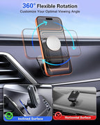 Car Phone Mount for Socket Grip, Strong Sticky Cell Phone Holder for Auto Dashboard, Adjustable Adhesive Car Mount Compatible with Thick Wallet Grip Card Holder for iPhone Samsung