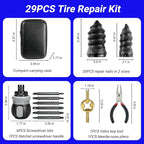 29PCS Tire Repair Rubber Nail Kit, Premium Spiral Screw-in Tire Plugs with 2 Sizes, Tire Repair Kit Emergency Roadside Flat Tire Fix Tool for Car Truck Motorcycle Tractor ATV SUV
