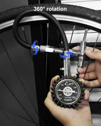 Tire Pressure Gauge for Cars Schrader and Presta 160 PSI, Road Bike Tire Air Pressure Gauge Luminous Dial, Suitable for Car, Motorcycle, Bike, SUV and Truck