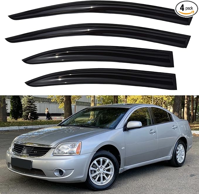 Window Visors Rain Guards for 2004-2012 Mitsubishi Galant, Out-Channel Window Vent Wind Deflectors Visors Shades for 04-12 Mitsubishi Galant