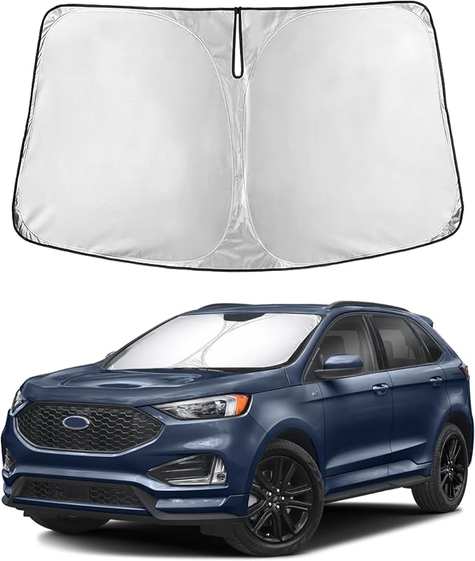 Windshield Sunshade Compatible for Ford Edge 2015-2022 2023 2024, Sun Visor for Front Windshield & Window Sun Shade Cover, UV Heat Blocker & Protector, Car Accessories