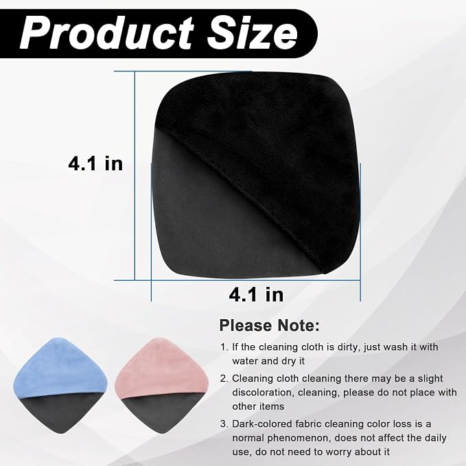 2PCS Car Screen Cleaner, 4.1''×4.1'' Microfiber Dashboard Wipes, Square Microfiber Cloth, Automotive Display Wipes,Vehicle Screen Cleaner Tool for Dashboard Display, Car Interior Tool (Black)