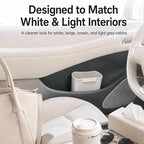 2 Pack Car Trash Can for Door Pocket Reinforced Silicone Auto Garbage Bin with Stay-Open Rim, Waterproof Car Waste Container, Left & Right Door Organizer, Fits Most Standard Door Pockets, White