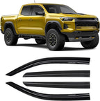Rain Guards Fit for Chevy/Chevrolet Colorado/GMC Canyon Crew Cab 2023 2024 2025 2026, Durable Tape-On Side Window Wind Deflectors Visors 2023-2026 Colorado Crew Cab Rain Guard Black 4 PCS