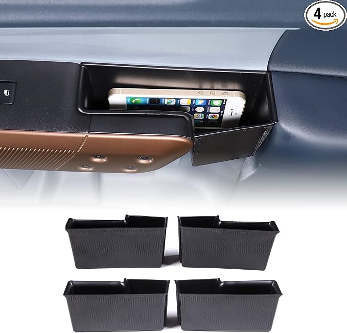 Car Front Rear Door Storage Box Compatible with Ford Maverick 2022-2026, 4Pcs Door Storage Box Glove Organizer Tray Door Organizer Handle Pocket Tray Insert Glove Pallet Tray Interior Accessories