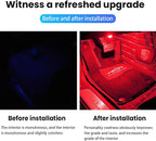 Car Interior LED Lights, Automotive Ambient Neon Light Kit with USB Port, Car Accessories, Gifts for Men and Women, 4 in 1 Decoration Lights for Car, Garden, Home, Party（Red）