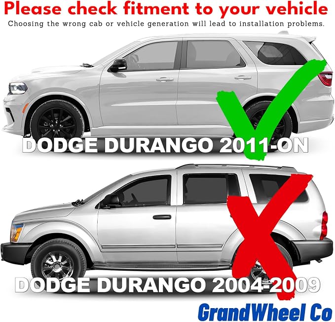 GrandWheel Window Deflectors Smoke Tinted in-Channel Side Window Vent Visor Deflectors Rain Guards Compatible with Dodge Durango 2011-2026 - 4pcs. GW0872