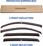 in-Channel Window Visors Rain Guards for 2016-2023 Toyota Tacoma Double Cab, Window Vent Wind Deflectors Visors Shades for 16-23 Tacoma